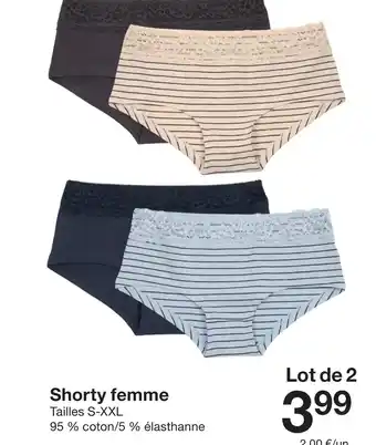 Zeeman Shorty femme offre