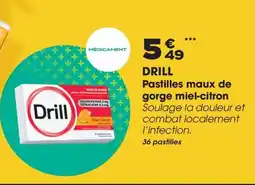 Aprium Pharmacie DRILL Pastilles maux de gorge miel-citron offre