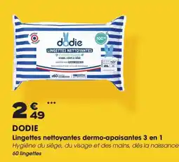 Aprium Pharmacie DODIE Lingettes nettoyantes dermo-apaisantes 3 en 1 offre