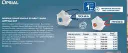 Prolians Masque usage unique pliable 3 pans air'fold ogt offre