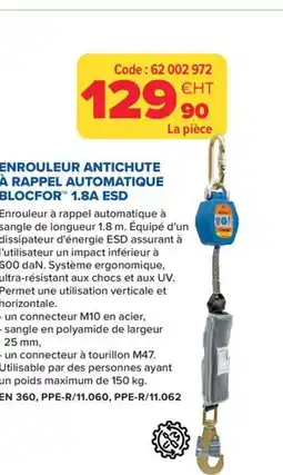 Prolians Enrouleur antichute à rappel automatique blocfor 1.8a esd offre