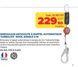 Prolians Enrouleur antichute à rappel automatique turbolite edge, sangle 2 m offre