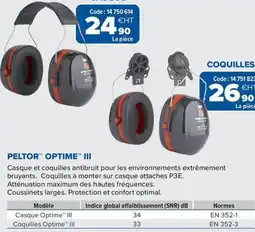 Prolians Peltor optime iii offre