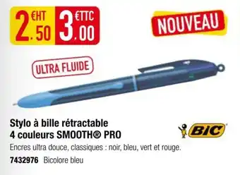 BIC Stylo à bille rétractable 4 couleurs