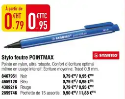 Plein ciel STABILO Stylo feutre pointmax offre
