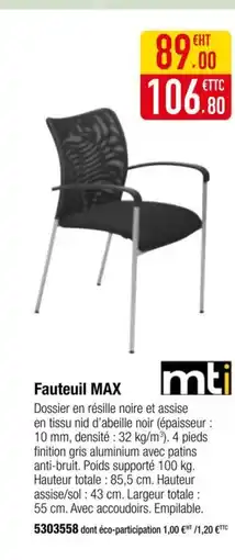 Plein ciel MAX Fauteuil offre