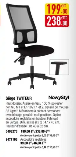Plein ciel TWITEUR Siège offre