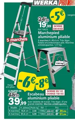 Provence Outillage Escabeau aluminium pliable offre
