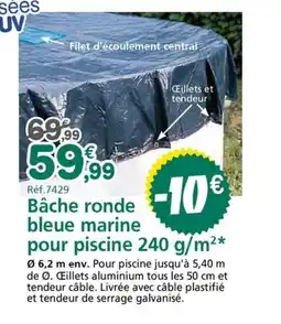 Provence Outillage Bâche ronde bleue marine pour piscine offre