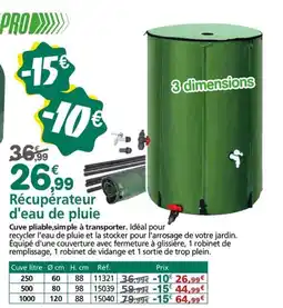 Provence Outillage Récupérateur d'eau de pluie offre