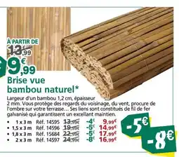 Provence Outillage Brise vue bambou naturel offre