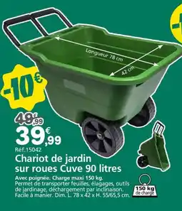 Provence Outillage Chariot de jardin sur roues Cuve offre