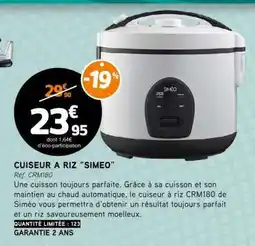 E.Leclerc Cuiseur à riz Simeo offre