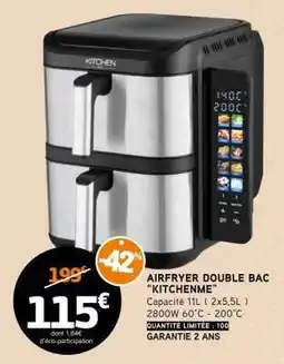 E.Leclerc AIRFRYER DOUBLE BAC “KITCHENME” offre