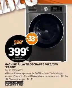 E.Leclerc MACHINE À LAVER SÉCHANTE 10KG/6KG “FAGOR” offre