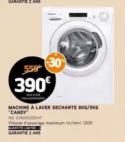 E.Leclerc MACHINE À LAVER SECHANTE 8KG/5KG “CANDY” offre
