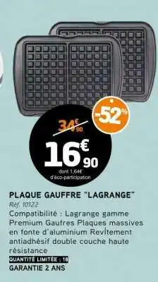 E.Leclerc PLAQUE GAUFFRE “LAGRANGE” offre