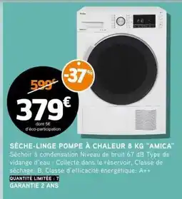 E.Leclerc SÈCHE-LINGE POMPE À CHALEUR 8 KG “AMICA” offre