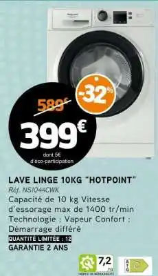 E.Leclerc LAVE LINGE 10KG “HOTPOINT” offre