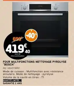 E.Leclerc FOUR MULTIFONCTIONS NETTOYAGE PYROLYSE BOSCH offre