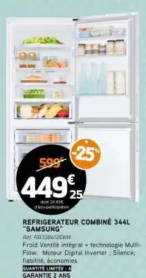 E.Leclerc RÉFRIGÉRATEUR COMBINÉ 344L “SAMSUNG” offre