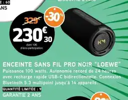 E.Leclerc ENCEINTE SANS FIL PRO NOIR “LOEWE” offre