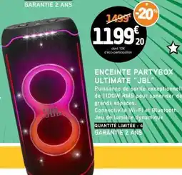 E.Leclerc ENCEINTE PARTYBOX ULTIMATE JBL offre