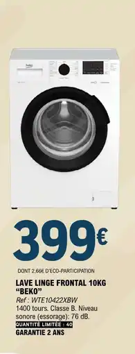 E.Leclerc LAVE LINGE FRONTAL 10KG 'BEKO' offre