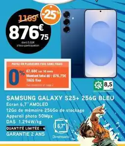E.Leclerc SAMSUNG GALAXY S25+ 256G BLEU offre