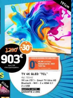 E.Leclerc TV 4K QLED TCL offre