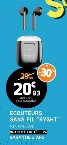 E.Leclerc ECOUTEURS SANS FIL 'RYGHT' offre