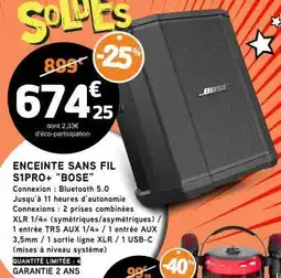 E.Leclerc ENCEINTE SANS FIL S1PRO+ “BOSE” offre