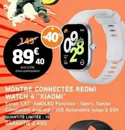 E.Leclerc MONTRE CONNECTÉE REDMI WATCH 4 XIAOMI offre