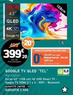 E.Leclerc GOOGLE TV QLED TCL offre