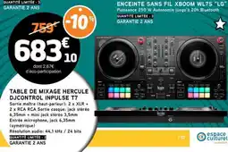 E.Leclerc TABLE DE MIXAGE HERCULE DJCONTROL INPULSE T7 offre