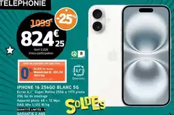 E.Leclerc IPHONE 16 256GO BLANC 5G offre