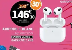 E.Leclerc AIRPODS 3 BLANC offre