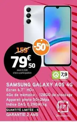 E.Leclerc SAMSUNG GALAXY A05 4G offre