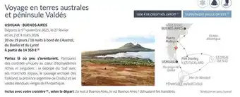 Ponant Voyage en terres australes et péninsule valdés offre