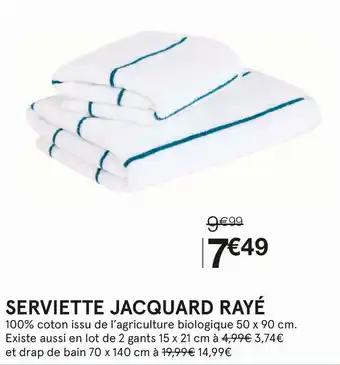 Monoprix Monoprix serviette jacquard rayé offre