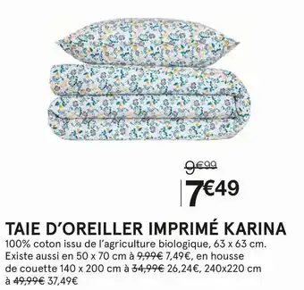 Monoprix Monoprix taie d’oreiller imprimé karina offre