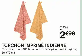 Monoprix Torchon imprimé indienne offre