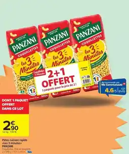 Carrefour Drive Panzani - pâtes cuisiner rapidée offre