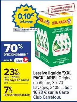 Carrefour Ariel - lessive liquide xxl offre