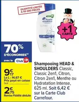 Carrefour Head - shampooing offre