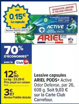 Carrefour Febreze - lessive capsules pods+ active offre