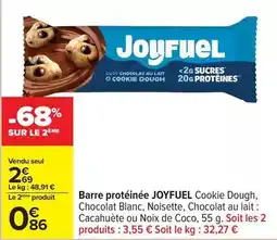 Carrefour Barre protéinée cookie dough offre