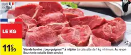 Carrefour Viande bovine: bourguignon à mijoter la caissette de 1kg minimum offre