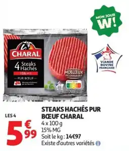 Auchan Supermarché Steaks hachés pur bœuf charal offre