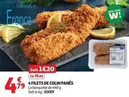 Auchan Supermarché 4 filets de colin panés offre